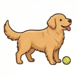 ゴールデン・レトリバーのイラスト