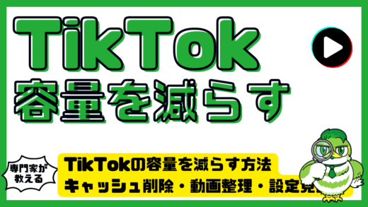 TikTok（ティックトック）の容量を減らす方法。キャッシュ削除・動画整理・設定見直しで軽くする完全ガイド