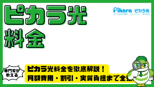 ピカラ光料金を徹底解説！月額費用・割引・実質負担まで完全整理