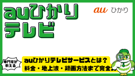 auひかりテレビサービスとは？料金・地上波・録画方法まで完全ガイド