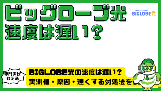 BIGLOBE光（ビッグローブ光）の速度は遅い？実測値・原因・速くする対処法を徹底解説