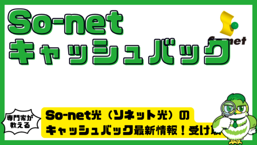 So-net光（ソネット光）のキャッシュバック最新情報！受け取り方法・時期・注意点を徹底解説