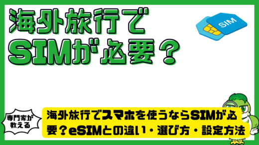 海外旅行でスマホを使うならSIM（シム）が必要？eSIM（イーシム）との違い・選び方・設定方法を解説