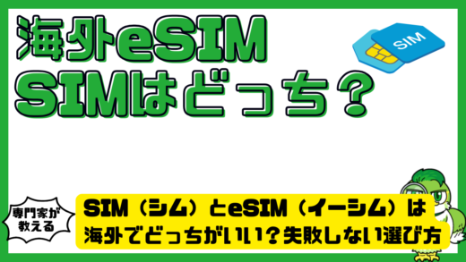 SIM（シム）とeSIM（イーシム）は海外でどっちがいい？失敗しない選び方と設定の注意点
