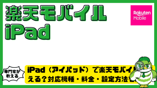 iPad（アイパッド）で楽天モバイルは使える？対応機種・料金・設定方法を解説