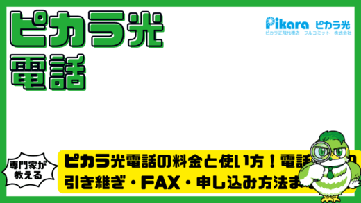 ピカラ光電話の料金と使い方！電話番号の引き継ぎ・FAX・申し込み方法まで解説