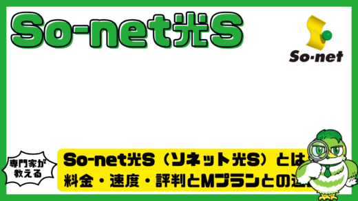 So-net光S（ソネット光S）とは？料金・速度・評判とMプランとの違いを解説