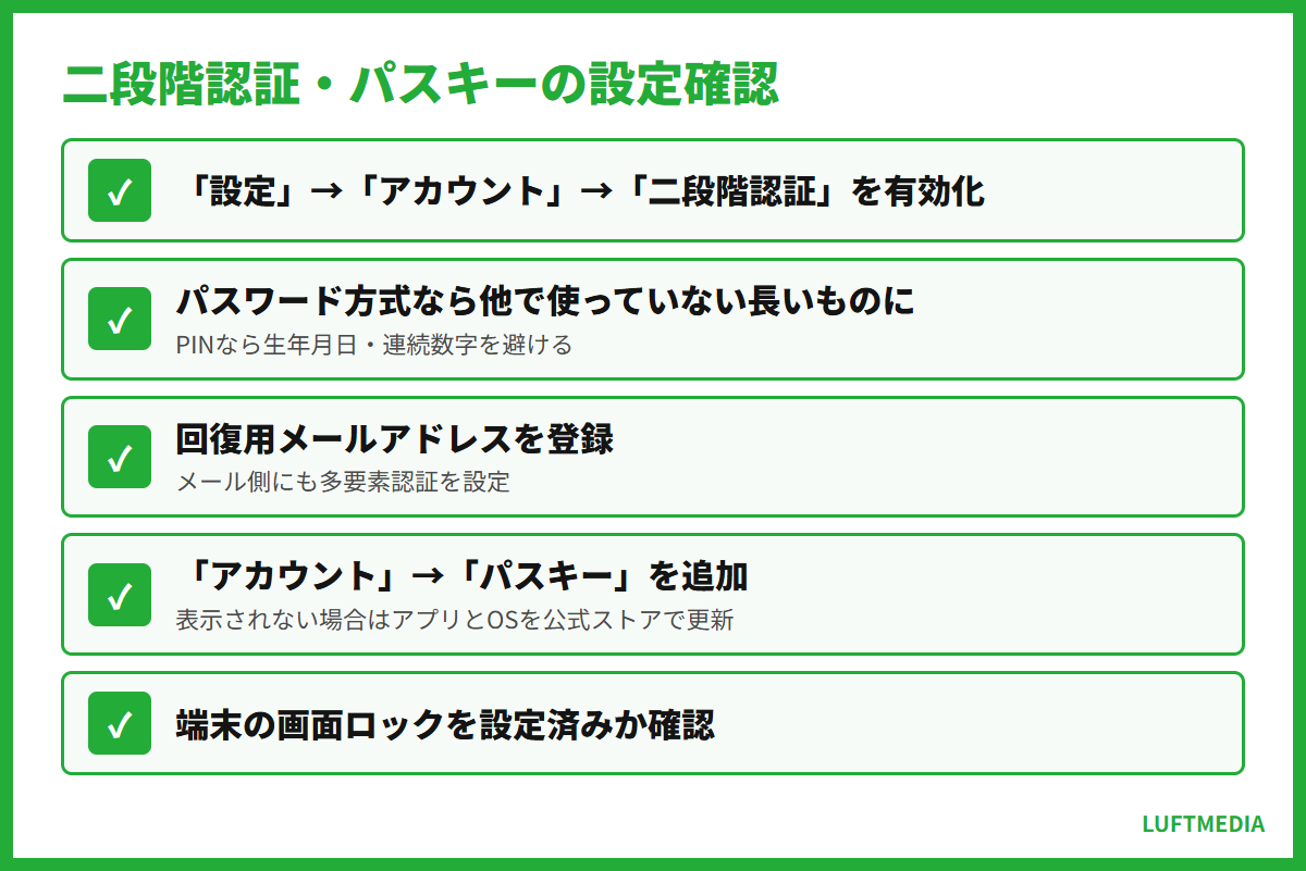 whatsapp 危険性 二段階認証・パスキーの設定確認