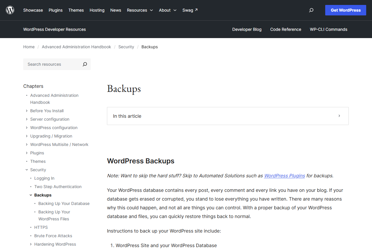 WordPress Developer Resources